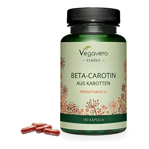 Beta Carotin Kapseln | 100% natürlich aus Karotten Extrakt | Bräunungskapseln - Zellschutz - Augen* | Deutsche Produktion Vegavero® | Laborgeprüft | Vegan - Ohne Zusätze | 180 Kapseln Cover