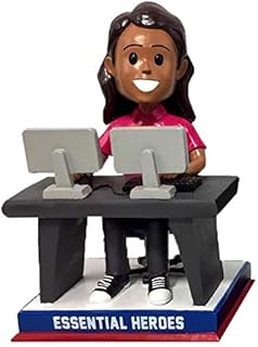 IT Specialist 911 Operator Call Center Essential Heroes Bobblehead Female Dark