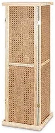 Wooden Rotating Pegboard Tower 5 H Inches with Base and Top