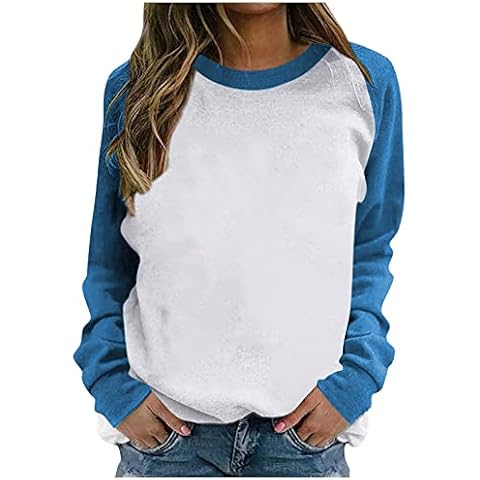 Pullovers Women's Polyester Pullovers Herbst Lockeres Rundhals Pullover Weiblich Running ärmel Langes Patchwork Farbblock Tunikas Schönen Atmungsaktive OA0280 Cover