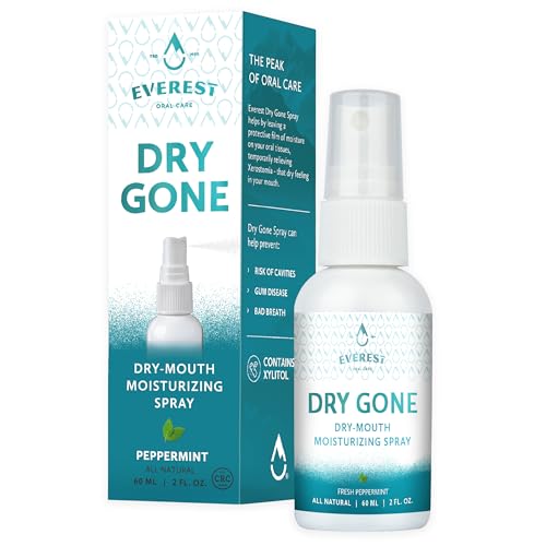 Natural Dry Mouth Moisturizing Spray with Xylitol - Dry Gone Throat Moisturizer Provides Relief from Cotton Mouth with Neem, Peppermint Oil, & Herbal Extracts CRC KOSHER (2 Fl Oz)