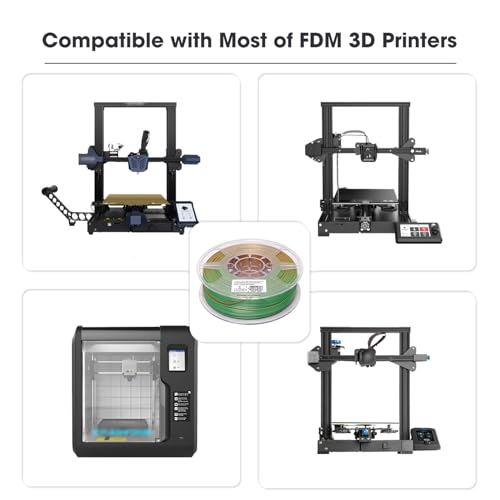 Image of eSUN Silk Mystic PLA Filament 1.75mm, Shiny Silk Three Color Co Extrusion 3D Printer Filament, 1KG (2.2 LBS) Spool 3D Printing Color Change Filament for 3D Printers,Gold Green Black