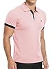 KUYIGO Men's Short Sleeve Polo Shirt Made of Fresh Breathable Cotton Premium Fabric M Pink #2