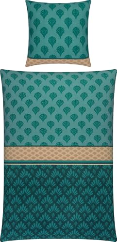 Erwin Müller Bettwäsche Edelflanell Ornamente Petrol Größe 80x80 cm /...