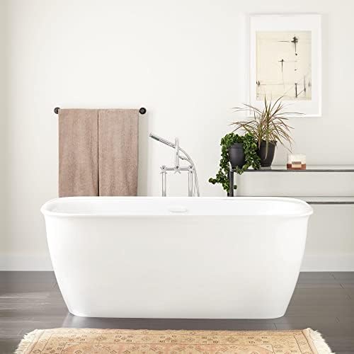 Signature Hardware 480990 Rassi 63" Acrylic Soaking Tub - White/White