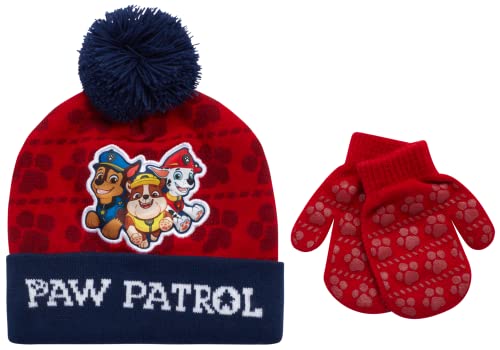 Nickelodeon Paw Patrol Boys Winter Hat and Mitten or Glove Set (Age 2-7), Size Age 2-4, Paw Patrol...