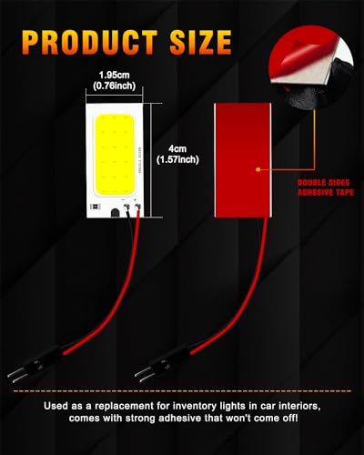 Panel LED COB 18-SMD para Auto, Luz Interior De Techo 40x20mm miniatura 2