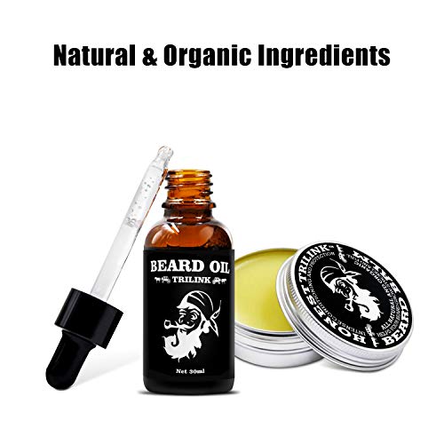 Kit Barba Cuidado para Hombre con Aceites para Barba, CeraBálsamo Barba y Bigote, Cepillo Barba, Peine Barba, Tijeras… - Imagen 3