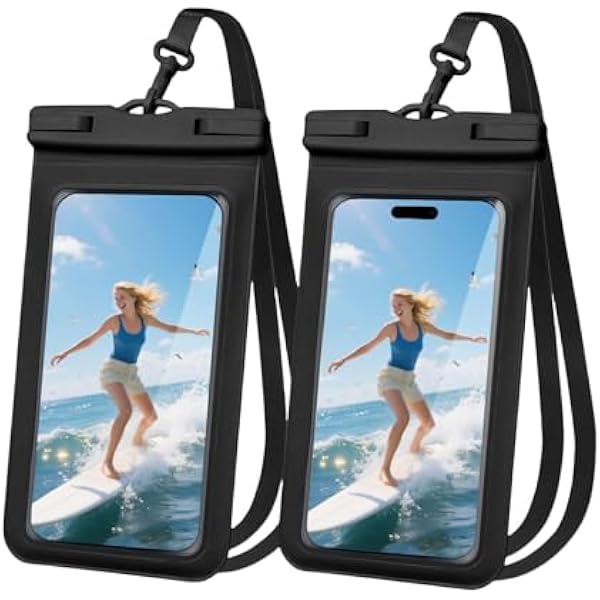flintronic Wodoodporne etui na telefon, 2-pak regulowanych etui na telefon komórkowy z TPU do pływania, deszczu, IPX8 podwodny telefon, torba na plażę do iPhone 15, 14, 13, 12 Pro Max, Xs, Samsung