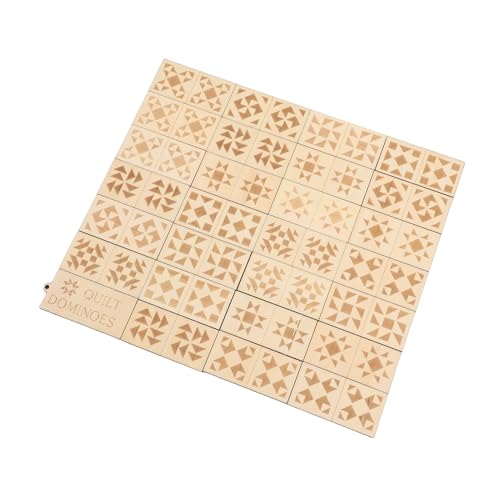 Juego de dominó de madera con 28 piezas grabadas miniatura 2