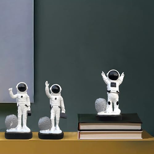 Image of Xtore 3 pcs Astronaut Statues for Home Decor (Pack of 3, Black & White)