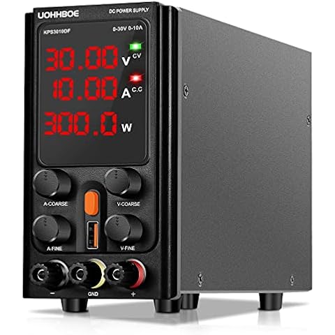 UOHHBOE Labornetzteil 30V/10A DC Regelbar Netzgerät mit hochpräziser 4-stelliger LED-Anzeige 5V/2A USB-Schnittstelle Grob- und Feineinstellknopf Labornetzgerät geeignet für Labor und Elektronikwartung Cover