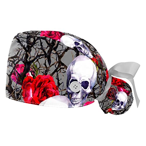 Chapeaux bouffants Tête de Mort JDEZ lot de 2 casquettes de travail