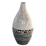 Heather Ann Creations W33956-WGY Hand Crafted Classic Bamboo Oil Table/Floor Vase, Antique...