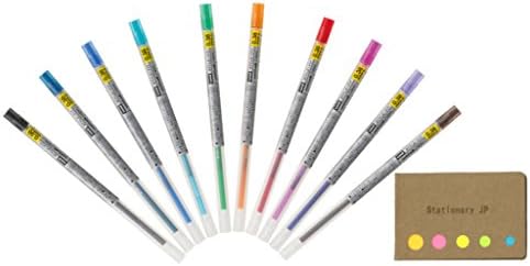 Signo Gel Ink Refills for Style Fit Gel Multi Pen 0.38mm 10 Color Ink, Sticky Notes Value Set