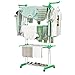 Stendino a Torre con Piedi Antiribaltamento – Stendibiancheria Pieghevole in Metallo, Ali Modulari e Richiudibili, Ruote Pivotanti, 18 m di Stenditura, Portata 25 kg - Ideale Per Famiglie, Verde immagine
