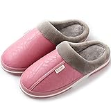  Hishoes Zapatillas Mujer Invierno Hombre Resistente al Agua Interior Casa Caliente Slippers Suave Algodón Zapatilla Pareja Zapatos