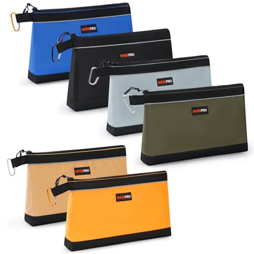 WISEPRO 6 PCS Tool Pouches with Zipper, Multi-Purpose Utility Tool Bags