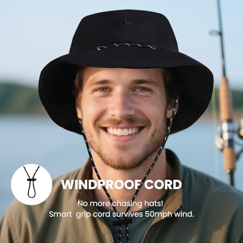Image of Waterproof Bucket Hats for Women Men UV Protection Sun Hat Packable Boonie Cap Outdoor Rain Hat