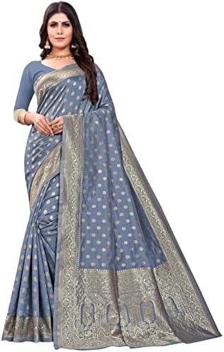C J Enterprise Women's Pure Kanjivaram Silk Saree Soft Design With Blouse Piece For Wedding (Pari124-51)