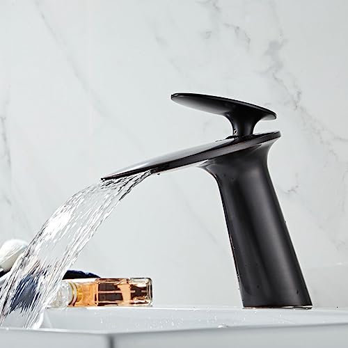 Robinet de lavabo anti-éclaboussures style antique or et noir avec mitigeur chaud froid