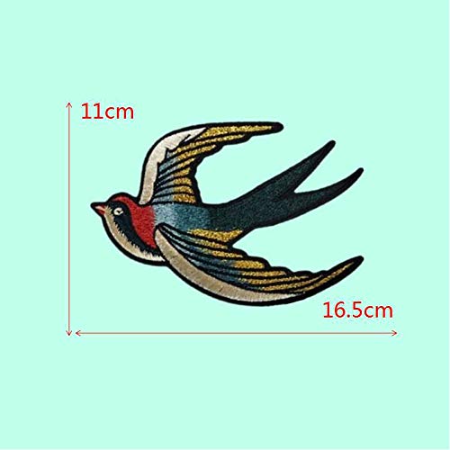 1Pair Beautiful Birds Patches Embroidered Iron-On Appliques (Swallow) #TOP1
