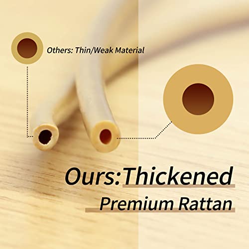 Nicesoul® 6 Pcs Boho Outdoor Small Patio Furniture Lounge Set With Beige Cushion And Round Glass Table With Ice Bucket Natural Color Wicker Conversation Sofa Set For Garden Balcony Deck #TOP6