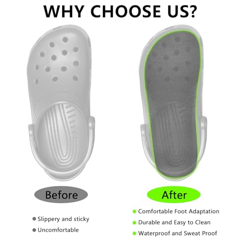 Image of Waterproof Insoles for Crocs, Men Extra Wide Barefoot Sandals Shoes Inserts for Garden Work (M11)