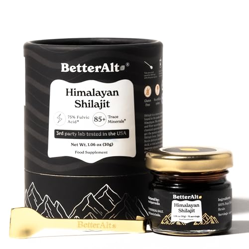 Better Alt Pure Himalayan Shilajit Resin Pack of 1 High Potency Gold Grade 75 Servings for Energy...