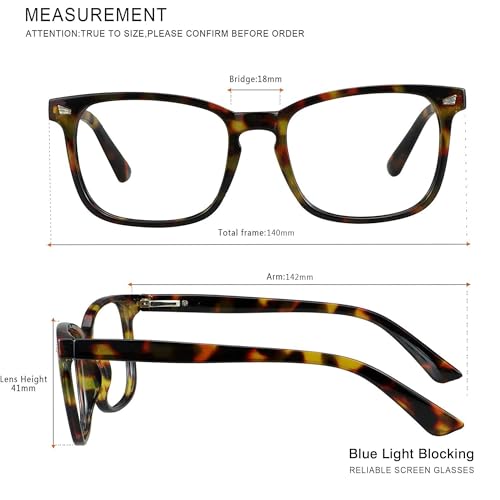 Image of Vintage Square Progressive Multifocal Presbyopic Glasses, Anti-Blue Light Glasses for Men Women Readers (+0.00 /+1.50 Magnification)