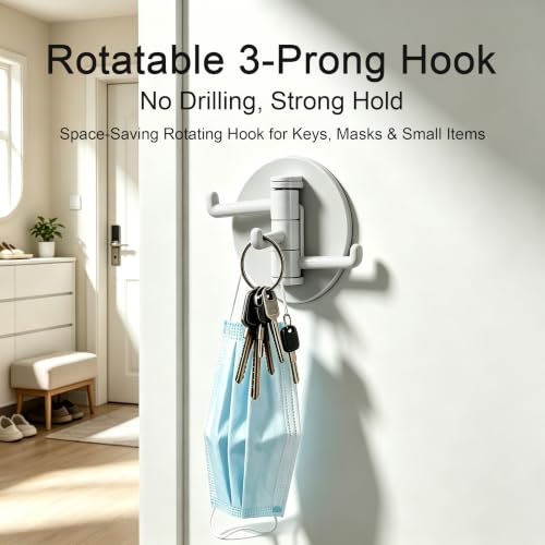 Three-Jaw Rotating Wall Hook, No-Drill 360° Rotation - image 4