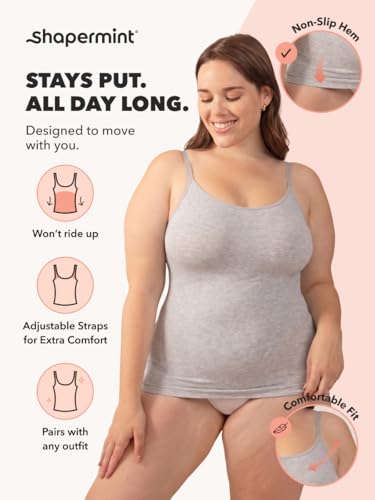 Image of SHAPERMINT Womens Tops - Scoop Neck Cami Body Shaper for Women, Shapewear Tummy Control, Camisole Tank Tops for Women