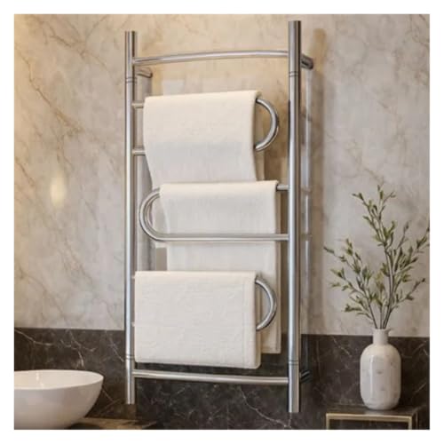 Sèche-serviette électrique rotatif en acier inoxydable étanche pour salle de bain