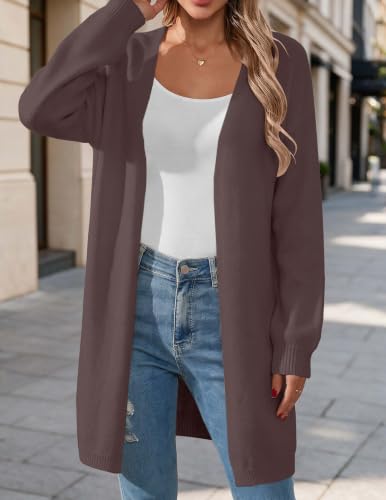 Image of Women's Oversized Fall Cardigans Sweaters Knit Long Chunky Jacket Coat 2026 | Trendy Casual Open Front Clothing Winter Fashion Tops V Neck Cute Long Sleeve Cardigan