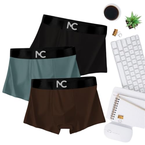 Image of Men's Microfiber Boxer Briefs for Men | Ultra Soft, Breathable, Moisture Wicking Stretch Trunks | Anti-Chafing Comfort | Elastic Waistband Pack of 3