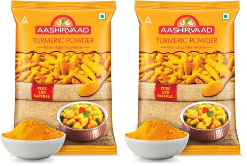 Image of Aashirvaad Turmeric Powder, 500g, Natural Golden Turmeric Powder with No Added Flavours and Colours (Pack of 2)