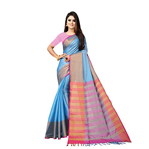 Image of OM SAI LATEST CREATION Soft Cotton & Silk Saree For Women Banarasi Saree Under 399 2021 Beautiful For Women saree