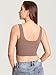 MOMANDA Pumping Bra Longline Square Neck Sleeveless Maternity Workout Tank Tops for Women Brown Purple Large