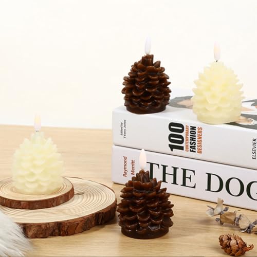 Utrum EF1T Battery Operated Pine Cone Candles, Pinecone Flameless Candles thumb #6