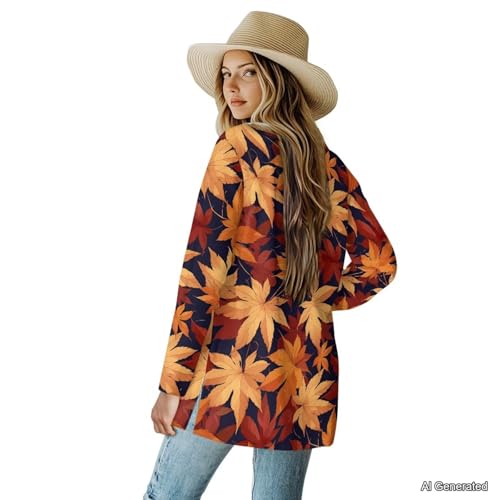 Image of Women's Lightweight Cardigans with Pockets Trendy Long Sleeve Open Front Cardigan Casual Tops Jackets Fall Oufits S-2XL