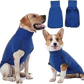 Hjyokuso Dog Jumper Dog Fleece Vest Sweater Stretch Sweatshirt, Warm & Lightweight Pullover Pajama Dog Coat, Autumn Winter Cold Weather Puppy Clothes Jacket for Small Medium Large Dogs (Blue XS)