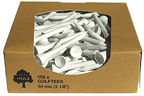 Premium Golf TEES in der ÖKO-Box: 54mm / 150 STK/Holz/weiß