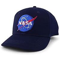 Armycrew Small Insignia NASA Patch Youth Size Cotton Structured Baseball Cap - Navy