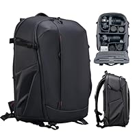 ULANZI Camera Backpack Professional Bag, Waterproof Photography Camera Case Anti Theft Travel for Photographers Women Men DSLR Mirrorless Camera Lens Tripod Holder 16 inch Laptop Black 22L