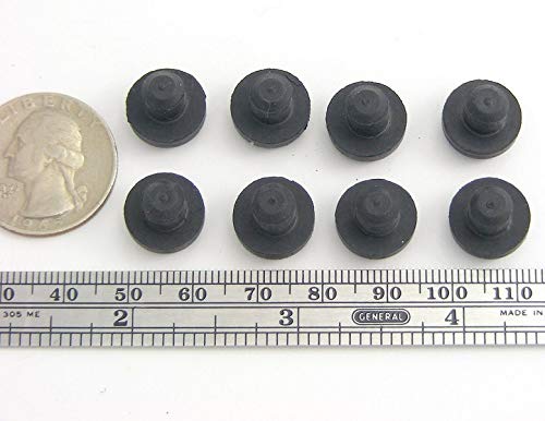 Pkg Of 8 - Black Sbr Rubber Push-In Bumper - Bumper Diameter - 1/2", Bumper Height - 7/32", Fits Panel Hole Diam 1/4" #TOP5