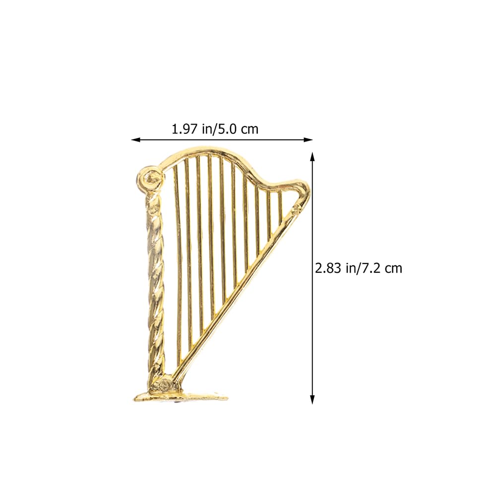 LOGOFUN 15PCS Miniature Harp Ornaments Christmas Tree Instrument Pendants Plastic Xmas Hanging Harps for Music Party Home Supplies
