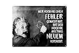 Femer Cartel de chapa con cita 30 x 40 cm Einstein Pizarra Quién nunca ha cometido un error