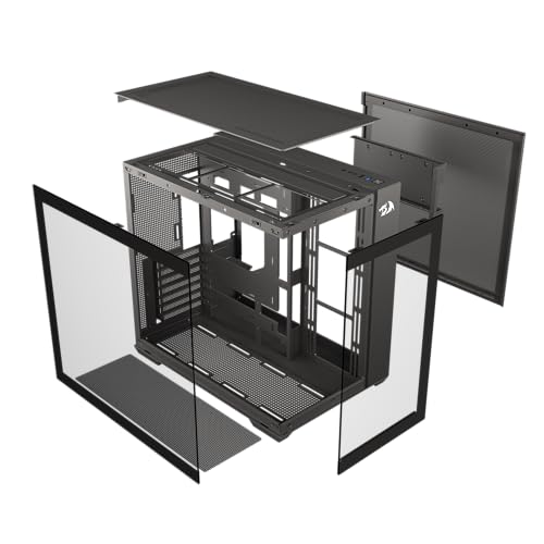 Image of Redragon - GC-623 - ATX Gaming PC Case - Micro-ATX, Mini-ITX (Support backplug Mother Board) - 270 Degree Full View Tempered Glass
