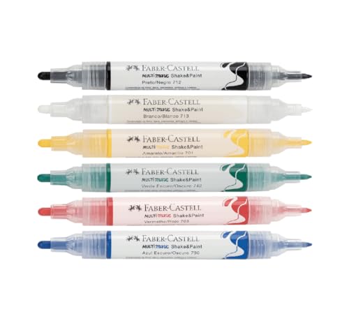 Marcadores MultiMark Multisuperfície Faber-Castell - 6 Cores Básicas