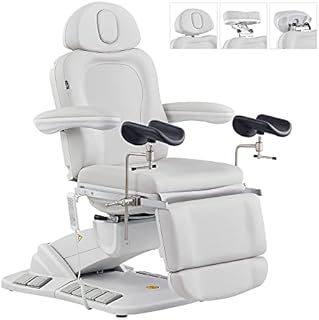 Dir Gynecologist Chairs Medical Exam Chair OBGYN Exam Chair with Stirrups Full Electrical 4 Motor - Fiona in Light Grey
